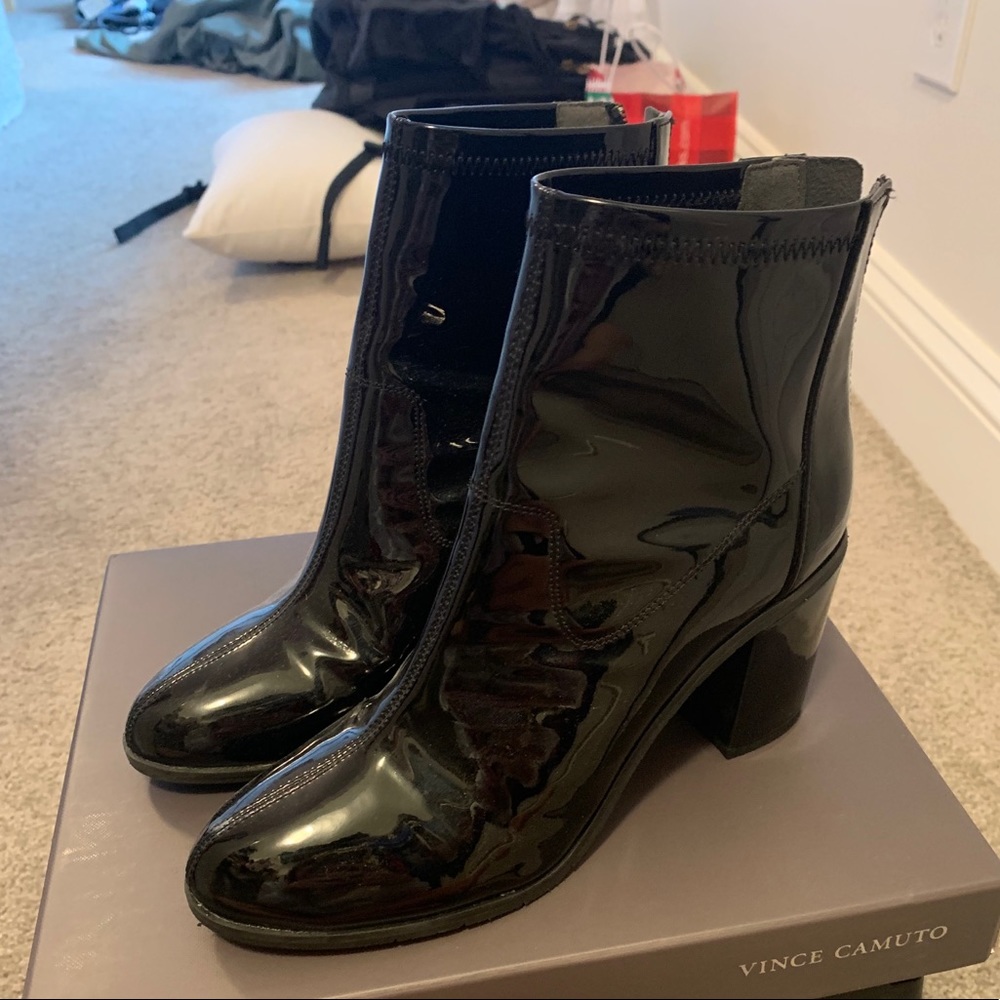 Paten leather booties